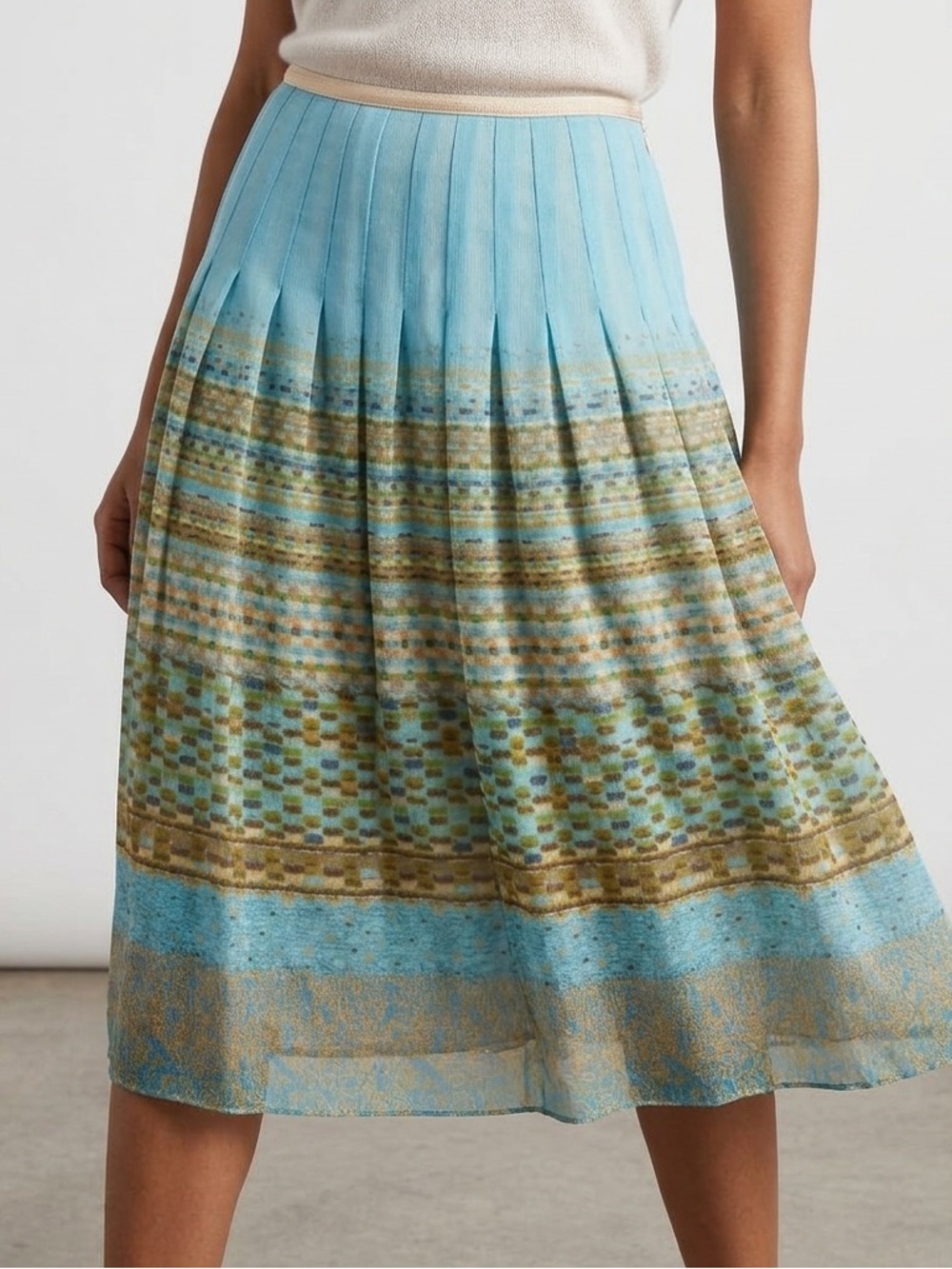 Christopher & Banks Skirt 4 Colorfully Lightweight Flared  Summer Chiffon
